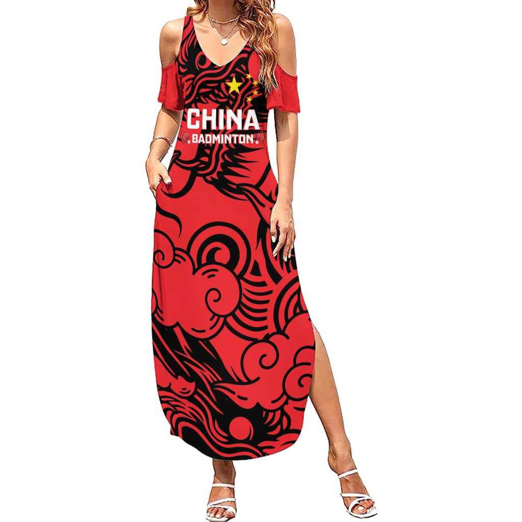 Personalised China Badminton Summer Maxi Dress 2024 Chinese Dragon Version - Shopicos