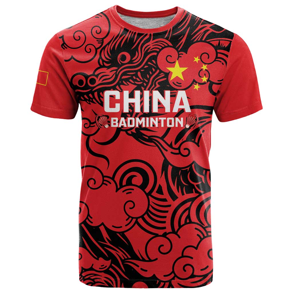 Personalised China Badminton T Shirt 2024 Chinese Dragon Version - Shopicos