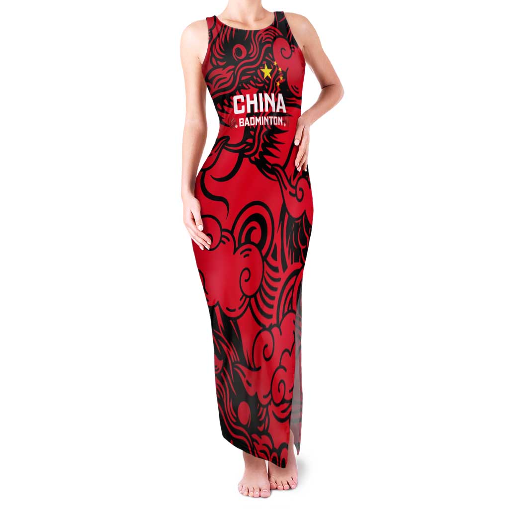 Personalised China Badminton Tank Maxi Dress 2024 Chinese Dragon Version - Shopicos