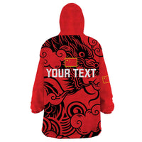 Personalised China Badminton Wearable Blanket Hoodie 2024 Chinese Dragon Version - Shopicos