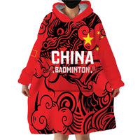 Personalised China Badminton Wearable Blanket Hoodie 2024 Chinese Dragon Version - Shopicos