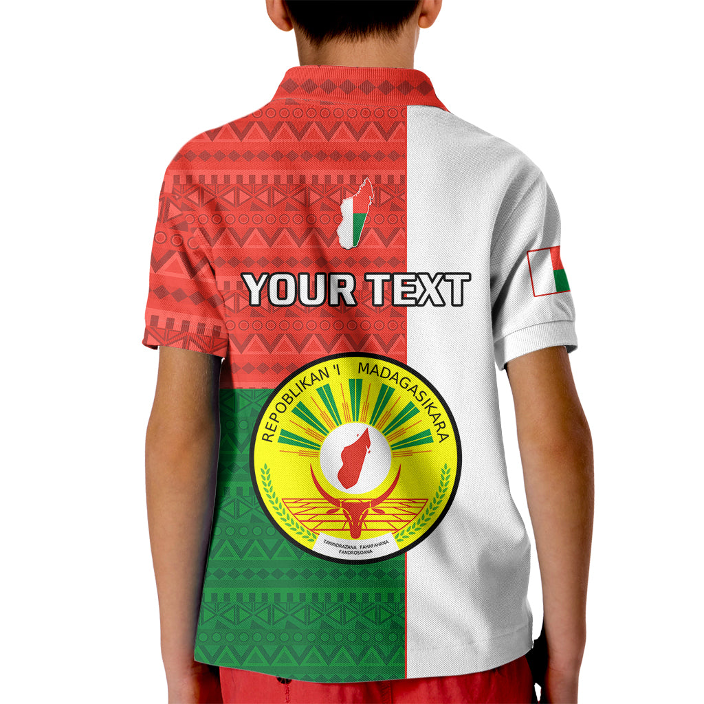 Personalised 26 June Madagascar Independence Day Kid Polo Shirt Madagasikara African Pattern - Shopicos