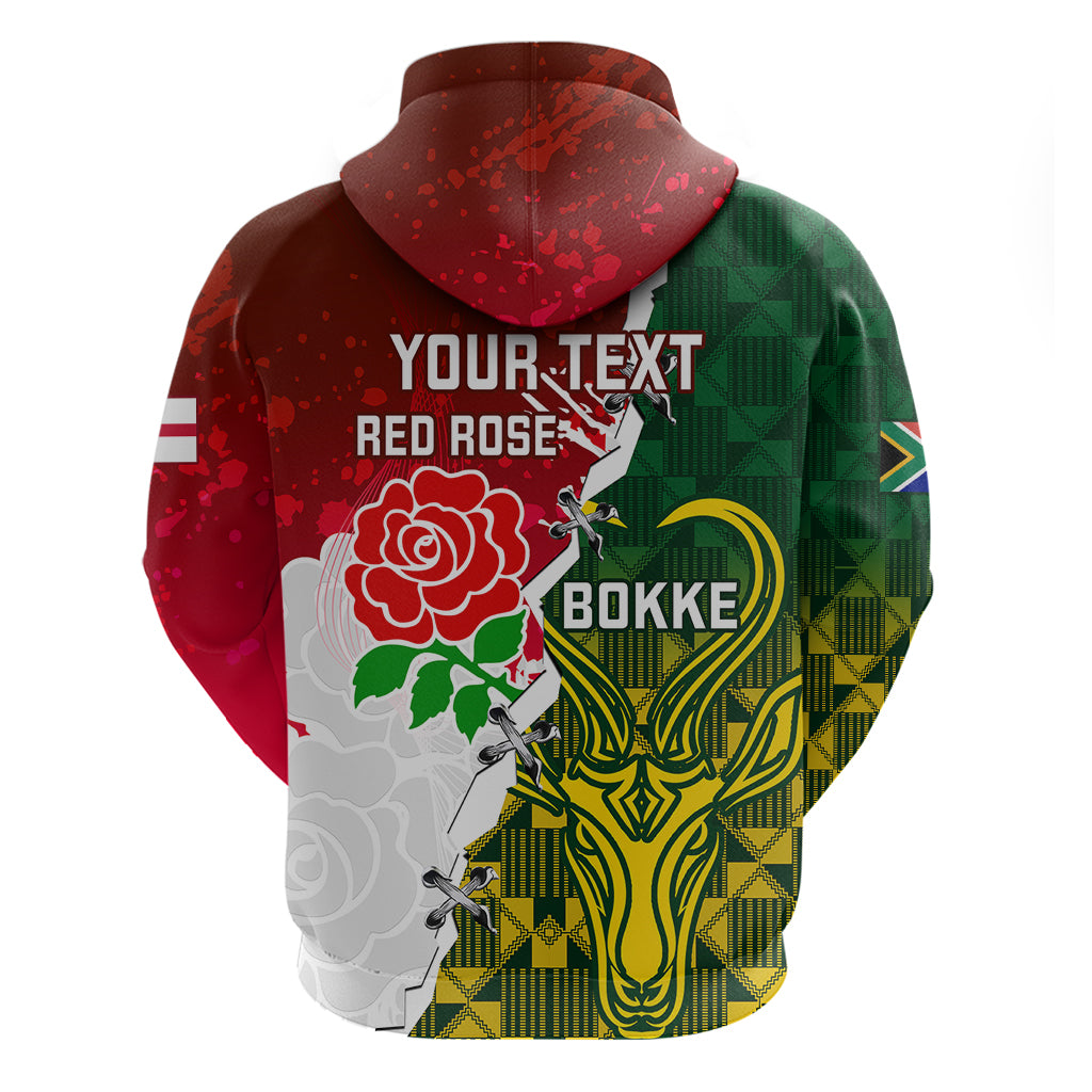 Personalised South Africa And England Rugby Hoodie 2023 Springboks Combine Red Roses Sporty Style - Shopicos