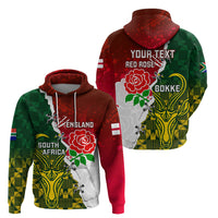 Personalised South Africa And England Rugby Hoodie 2023 Springboks Combine Red Roses Sporty Style - Shopicos