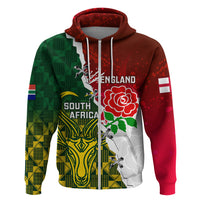 Personalised South Africa And England Rugby Hoodie 2023 Springboks Combine Red Roses Sporty Style - Shopicos