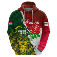 Personalised South Africa And England Rugby Hoodie 2023 Springboks Combine Red Roses Sporty Style - Shopicos