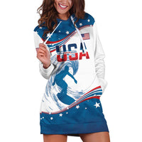 Personalized USA Surfing Hoodie Dress 2024 United States Flag Curve Style - Shopicos