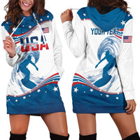 Personalized USA Surfing Hoodie Dress 2024 United States Flag Curve Style - Shopicos