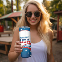 Personalized USA Surfing Skinny Tumbler 2024 United States Flag Curve Style - Shopicos