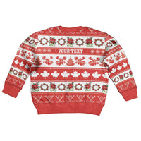 Personalised Canada Christmas Kid Ugly Christmas Sweater Canadian Moose Maple Leaf Seamless Style - Shopicos