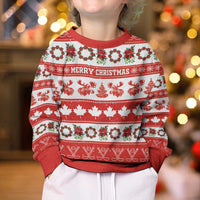 Personalised Canada Christmas Kid Ugly Christmas Sweater Canadian Moose Maple Leaf Seamless Style - Shopicos