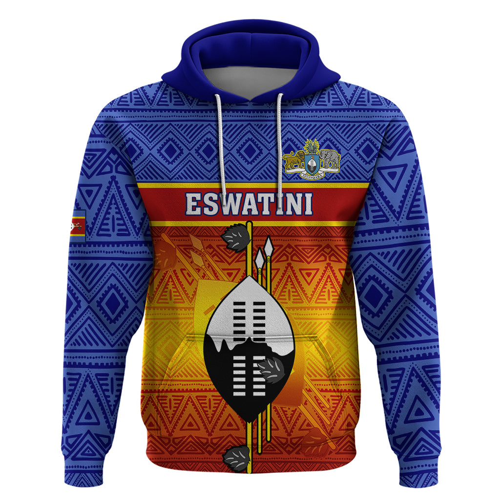 Eswatini Independence Day Hoodie Swaziland Nguni Shield Gradient African Pattern - Shopicos