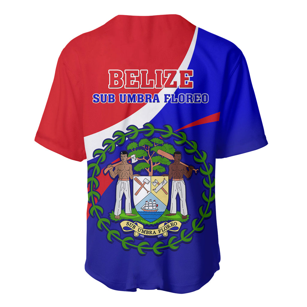Belize Independence Day Baseball Jersey Coat Of Arms Curve Style - Shopicos