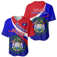 Belize Independence Day Baseball Jersey Coat Of Arms Curve Style - Shopicos
