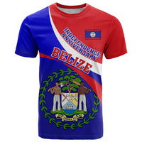 Belize Independence Day T Shirt Coat Of Arms Curve Style - Shopicos