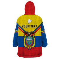 Personalised Ecuador Wearable Blanket Hoodie Ecuadorian Coat Of Arms Yellow Version - Shopicos