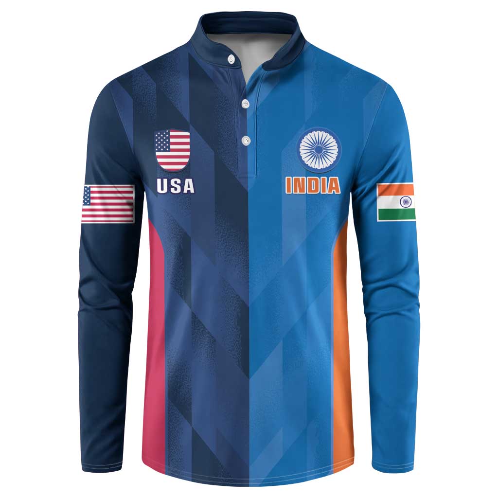 Custom USA and India Cricket Button Sweatshirt 2024 Together Dynamic Style - Shopicos