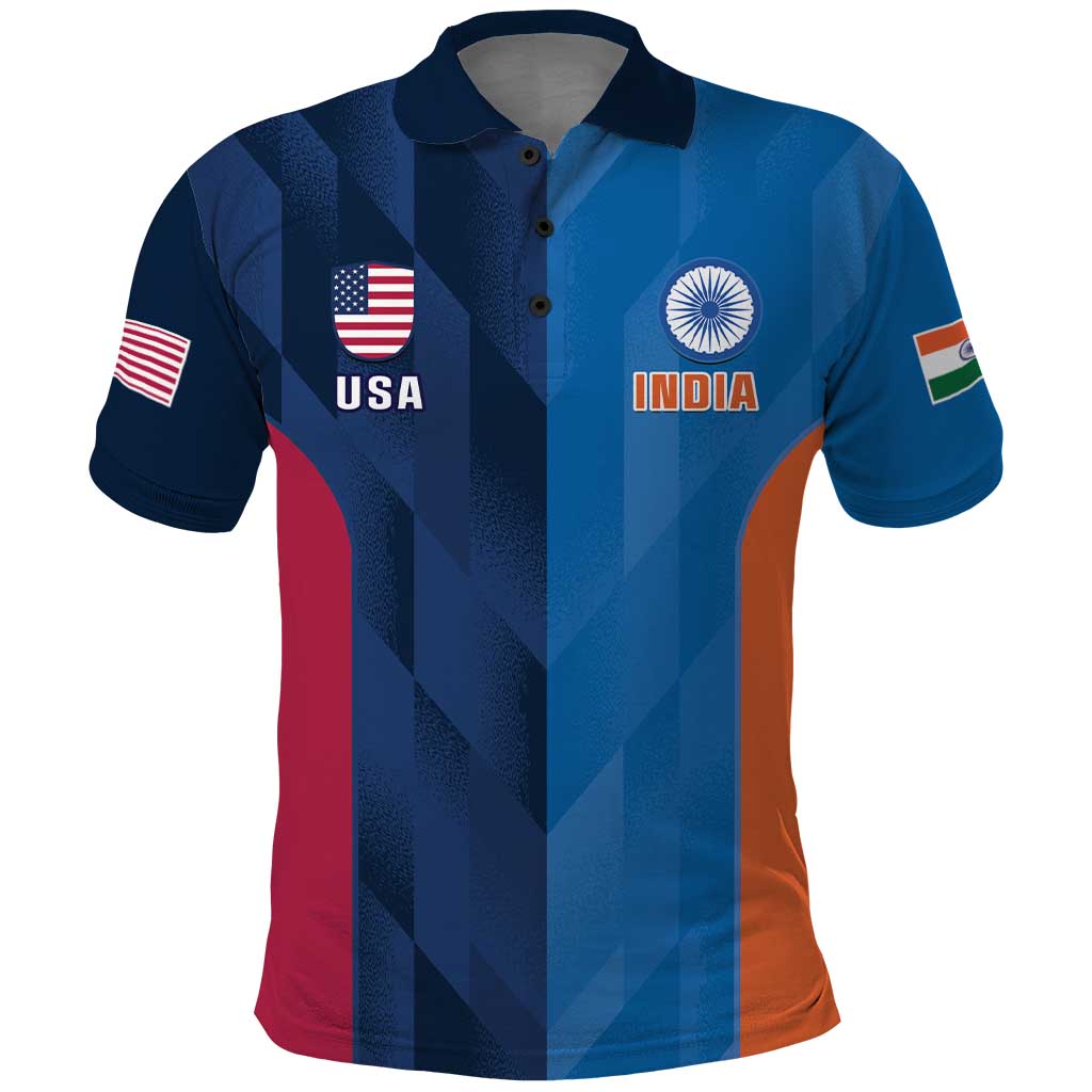 Custom USA and India Cricket Polo Shirt 2024 Together Dynamic Style - Shopicos