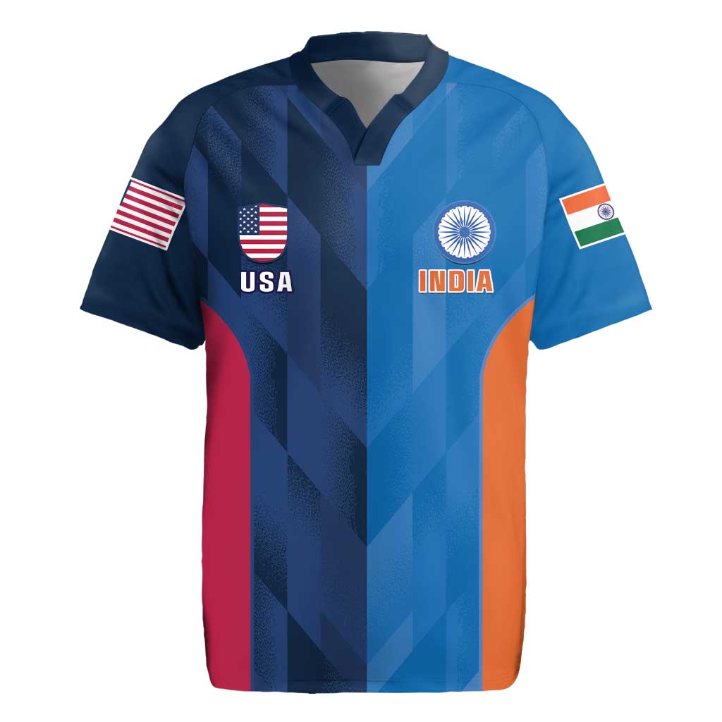 Custom USA and India Cricket Rugby Jersey 2024 Together Dynamic Style - Shopicos