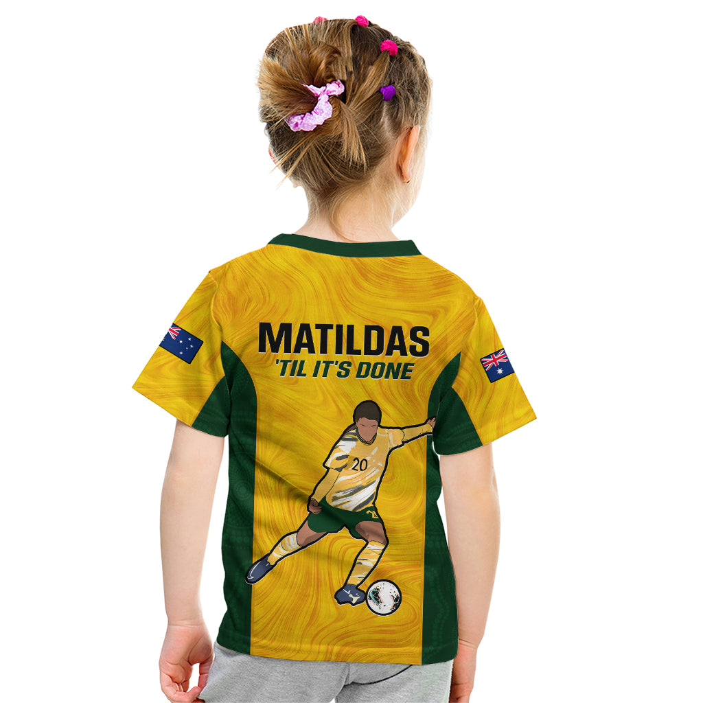 Australia Soccer Kid T Shirt Sam Kerr Matildas Proud 2023 World Cup Yellow - Shopicos