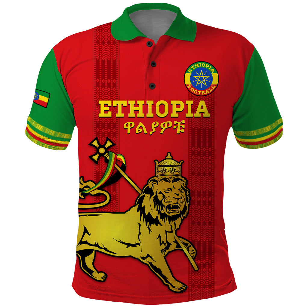 Custom Ethiopia Football Polo Shirt 2024 Go Champions Walia Ibex - Shopicos