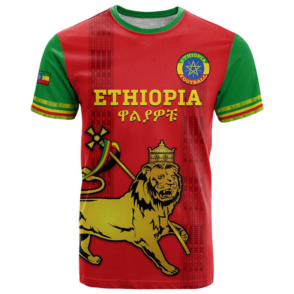 Custom Ethiopia Football T Shirt 2024 Go Champions Walia Ibex - Shopicos