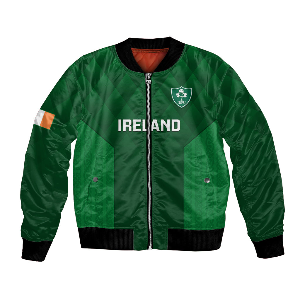 Ireland Rugby Bomber Jacket 2023 Go Shamrock World Cup Irish Celtic Pattern - Shopicos