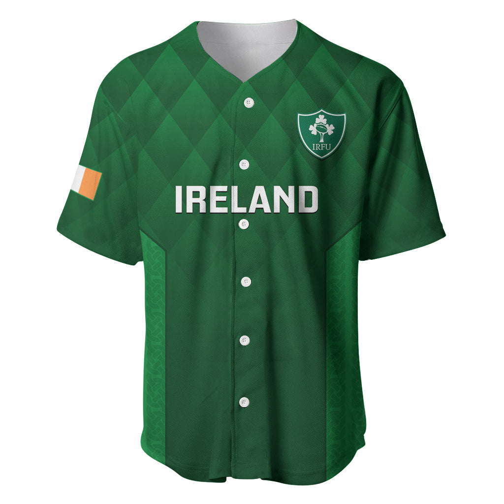 Custom Ireland Rugby Baseball Jersey 2023 Go Shamrock World Cup Irish Celtic Pattern - Shopicos