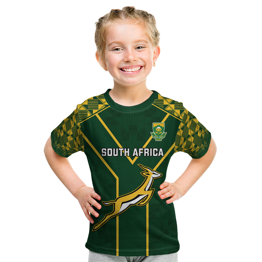 Custom South Africa Rugby Kid T Shirt 2023 Go Champions World Cup Springboks - Shopicos