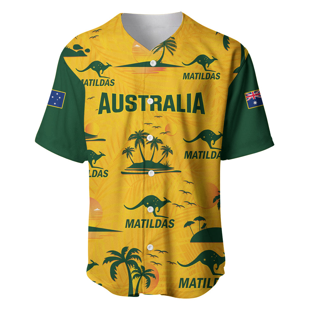 Australia Soccer Baseball Jersey Matildas World Cup 2023 Tropical Style - Shopicos
