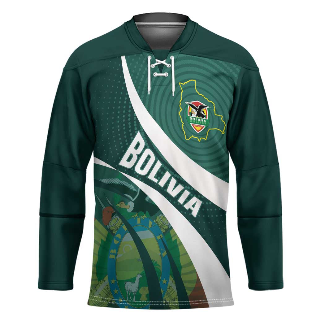 Custom Bolivia Football Hockey Jersey La Verde Sporty Curves Style - Shopicos