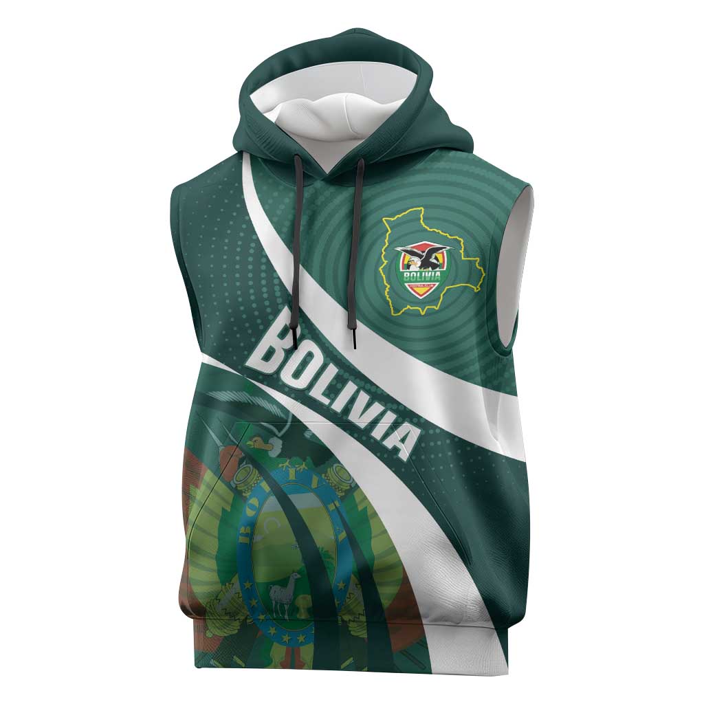 Custom Bolivia Football Sleeveless Hoodie La Verde Sporty Curves Style - Shopicos