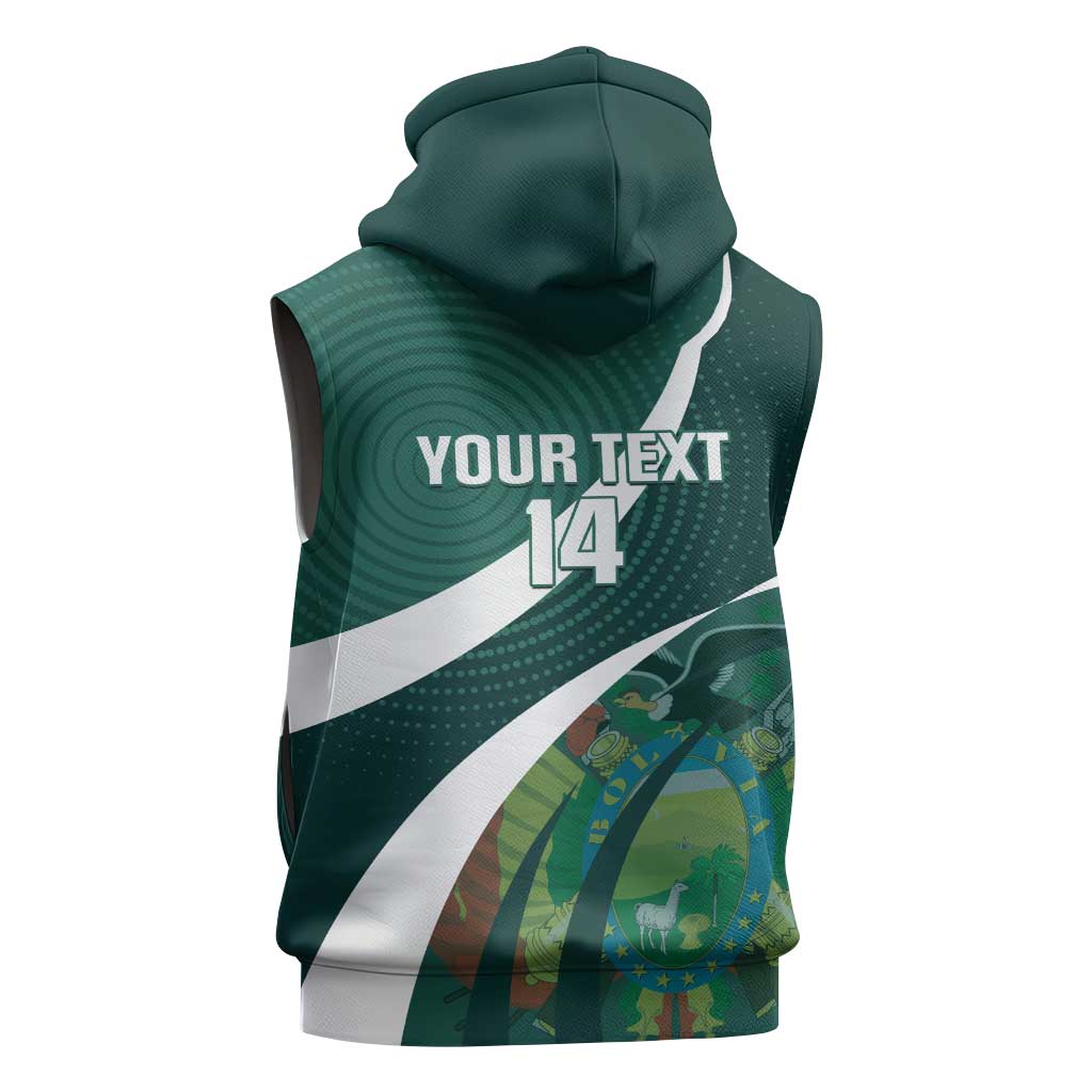 Custom Bolivia Football Sleeveless Zip Hoodie La Verde Sporty Curves Style - Shopicos