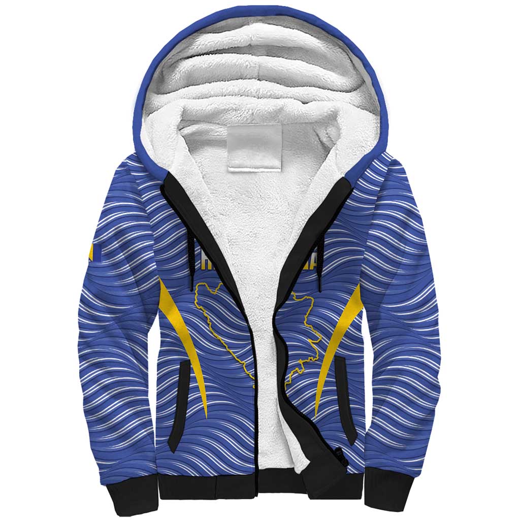 Custom Bosnia and Herzegovina Football Sherpa Hoodie Come On Zmajevi