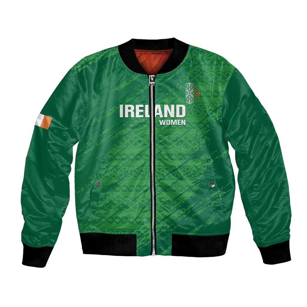 Custom Ireland Cricket Bomber Jacket Irish Celtic Knot - National Color - Shopicos
