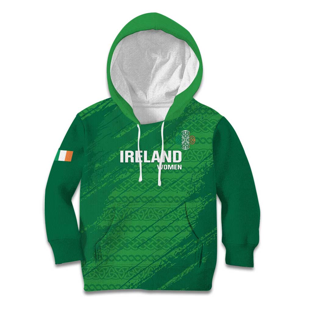 Custom Ireland Cricket Kid Hoodie Irish Celtic Knot - National Color - Shopicos