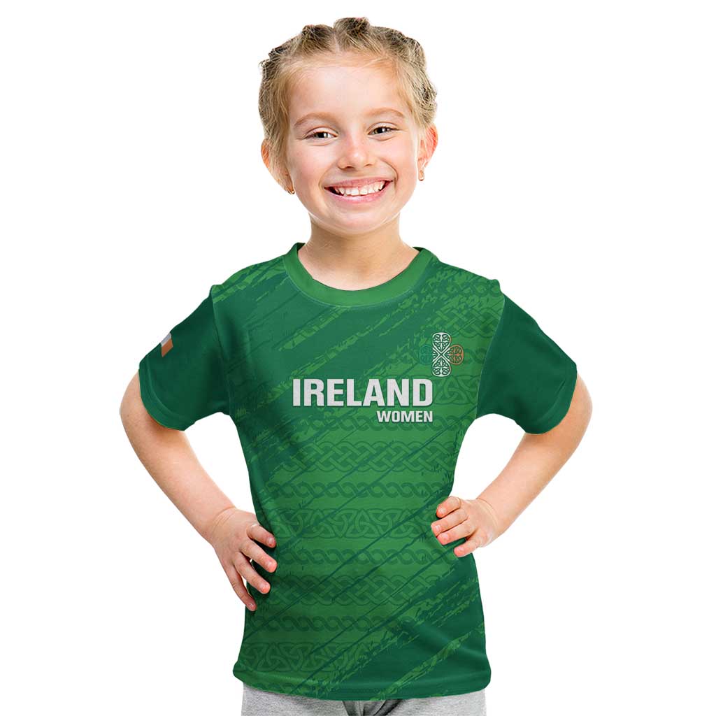 Custom Ireland Cricket Kid T Shirt Irish Celtic Knot - National Color - Shopicos