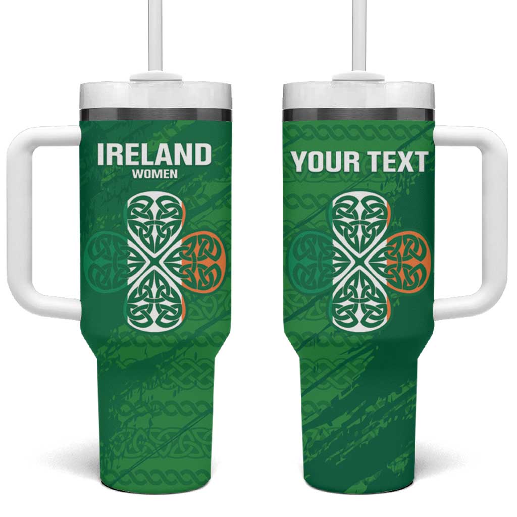 Custom Ireland Cricket Tumbler With Handle Irish Celtic Knot - National Color - Shopicos