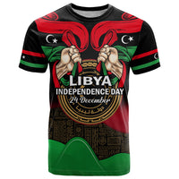 Libya Independence Day T Shirt Happy 24 December African Pattern Flag Style - Shopicos
