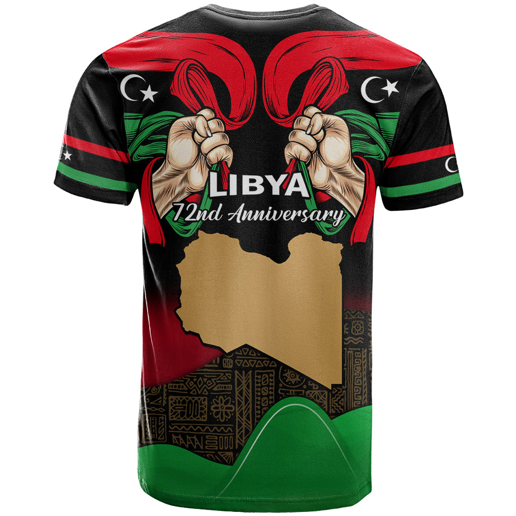 Libya Independence Day T Shirt Happy 24 December African Pattern Flag Style - Shopicos