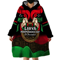 Libya Independence Day Wearable Blanket Hoodie Happy 24 December African Pattern Flag Style - Shopicos