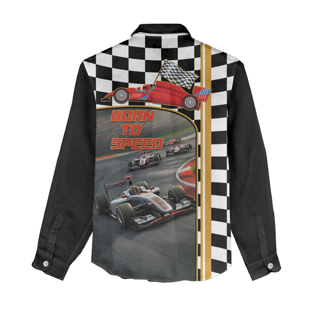 Racing Car 2025 Women Casual Shirt Born To Speed