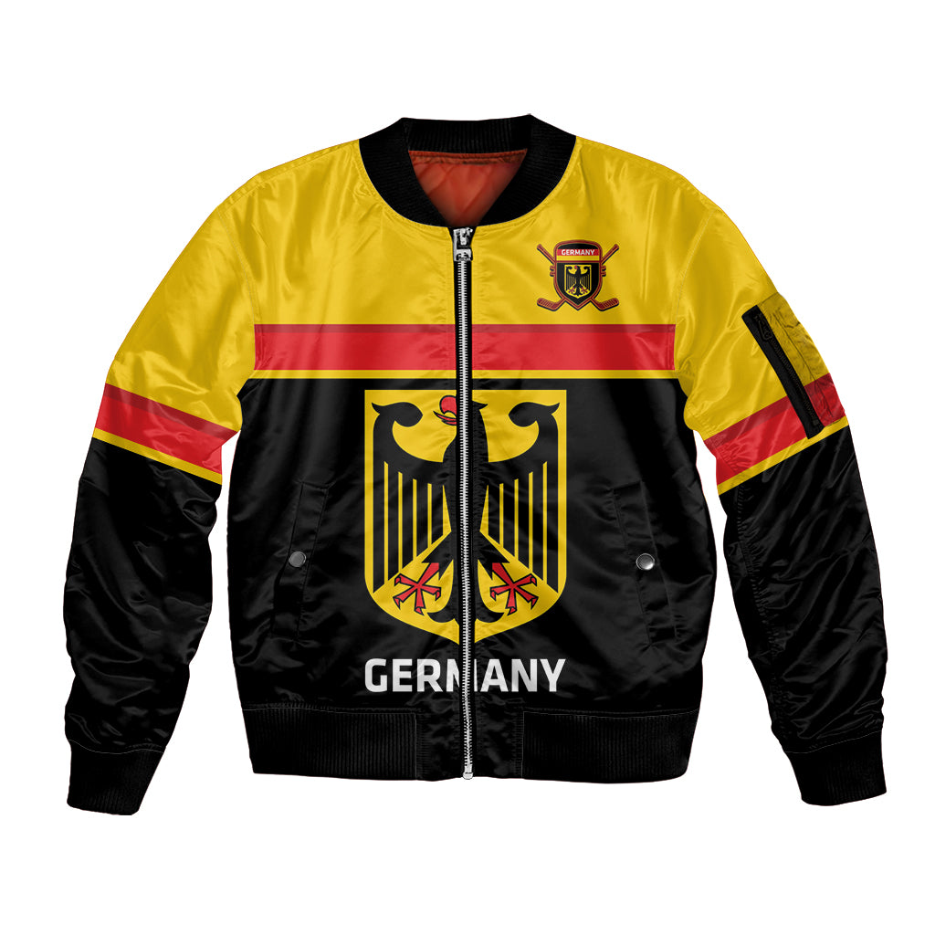 Custom Germany Hockey Sleeve Zip Bomber Jacket Go German Bearers of the Eagle - Shopicos