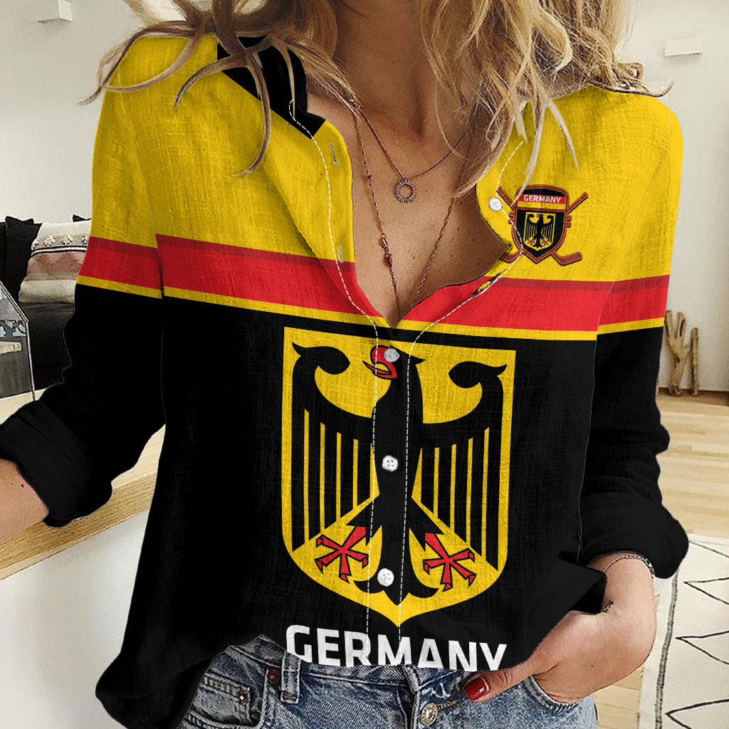 Custom Germany Hockey Women Casual Shirt Go German Bearers of the Eagle - Shopicos