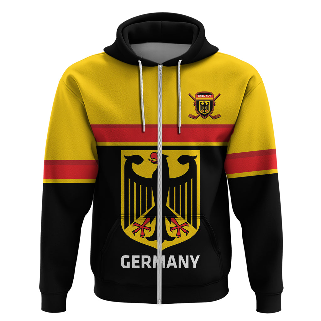 Custom Germany Hockey Zip Hoodie Go German Bearers of the Eagle - Shopicos
