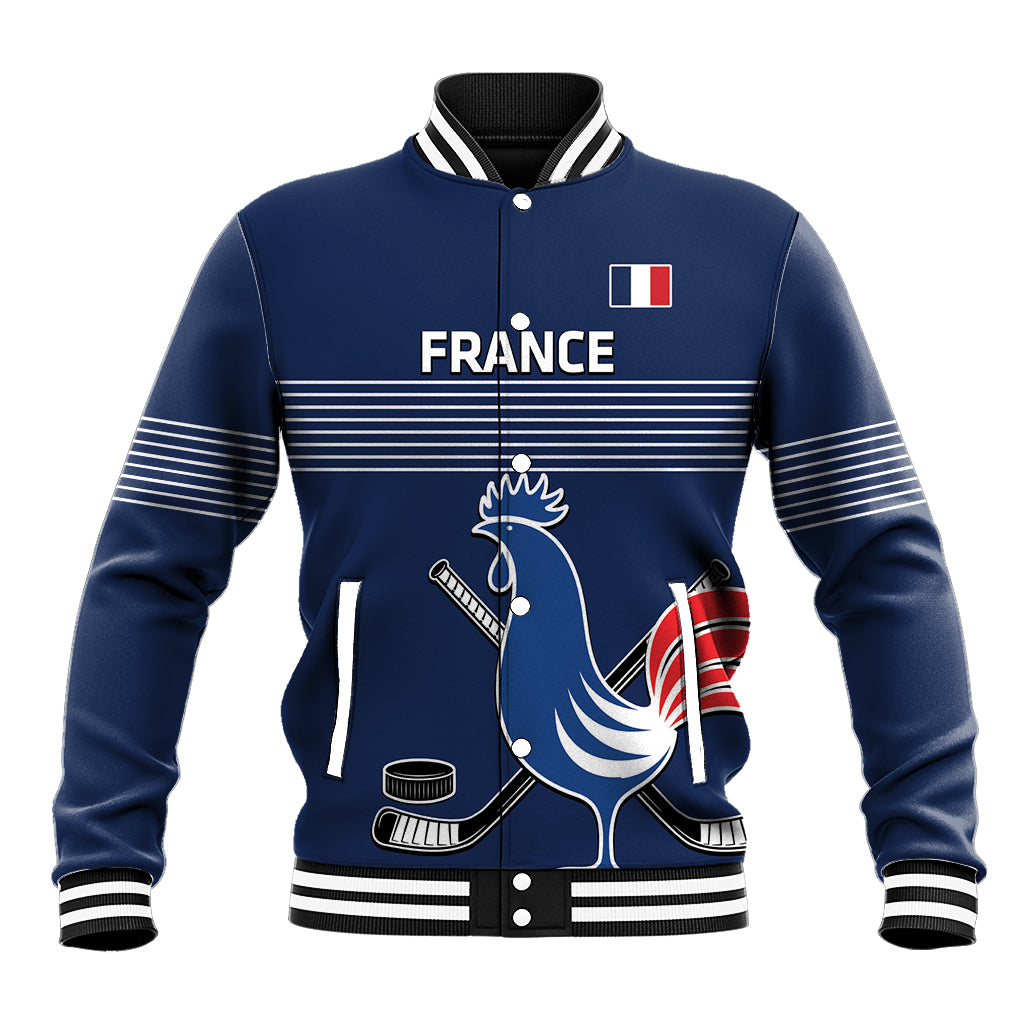Custom France Hockey Baseball Jacket Francaise Gallic Rooster - Shopicos