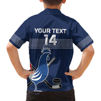 Custom France Hockey Family Matching Puletasi and Hawaiian Shirt Francaise Gallic Rooster - Shopicos