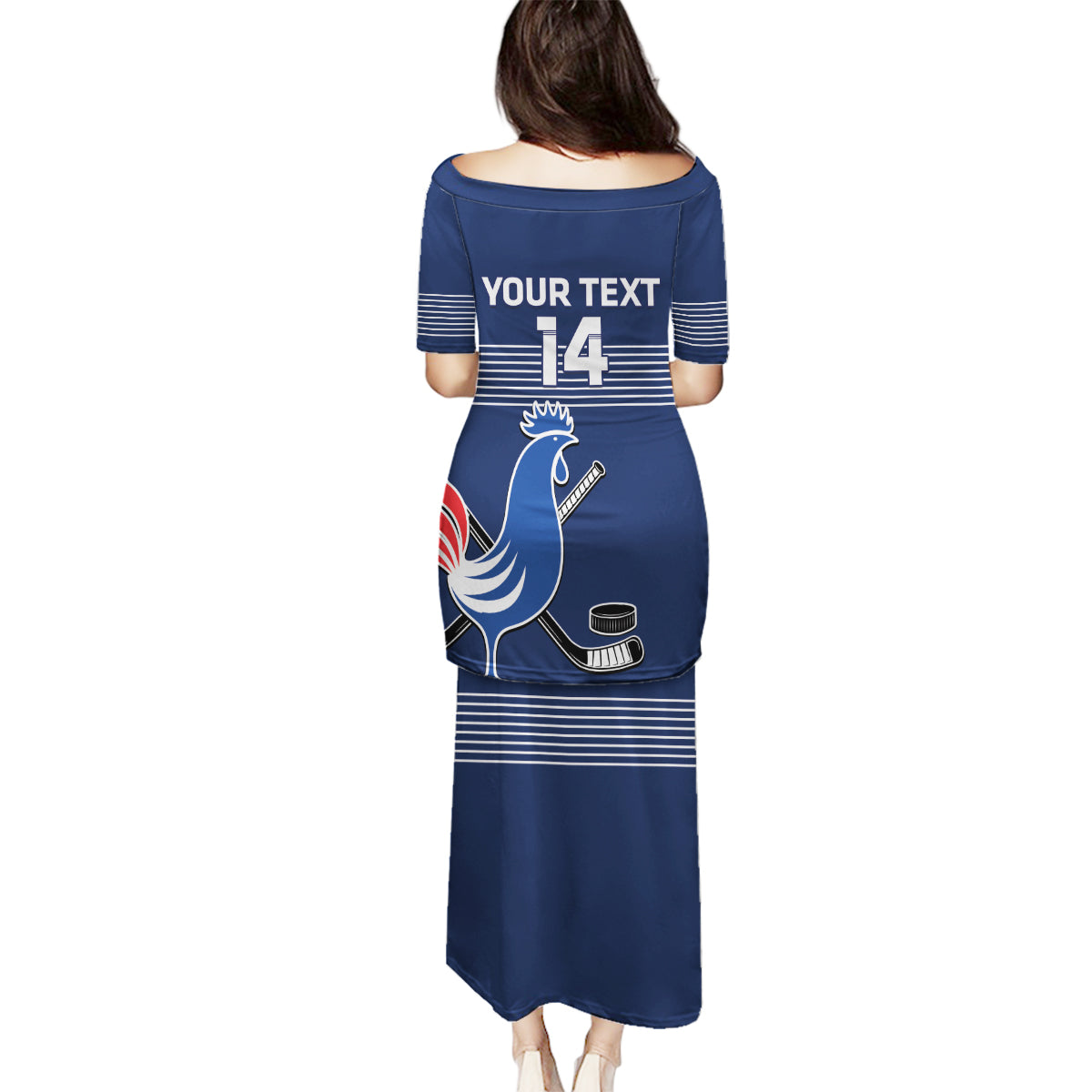 Custom France Hockey Family Matching Puletasi and Hawaiian Shirt Francaise Gallic Rooster - Shopicos