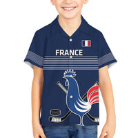 Custom France Hockey Family Matching Puletasi and Hawaiian Shirt Francaise Gallic Rooster - Shopicos