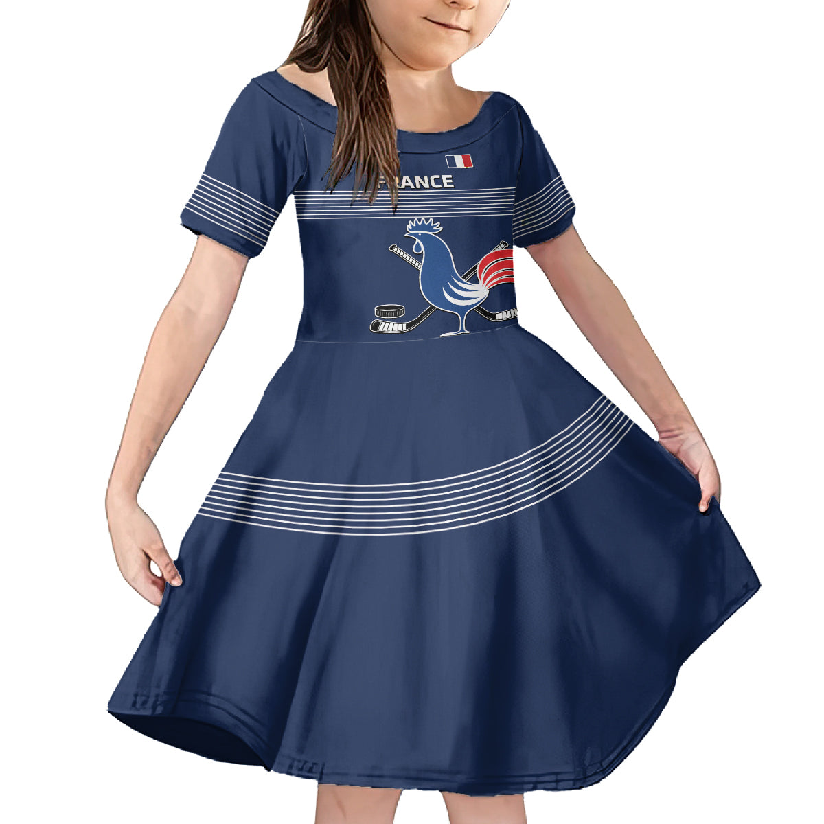 Custom France Hockey Family Matching Summer Maxi Dress and Hawaiian Shirt Francaise Gallic Rooster - Shopicos